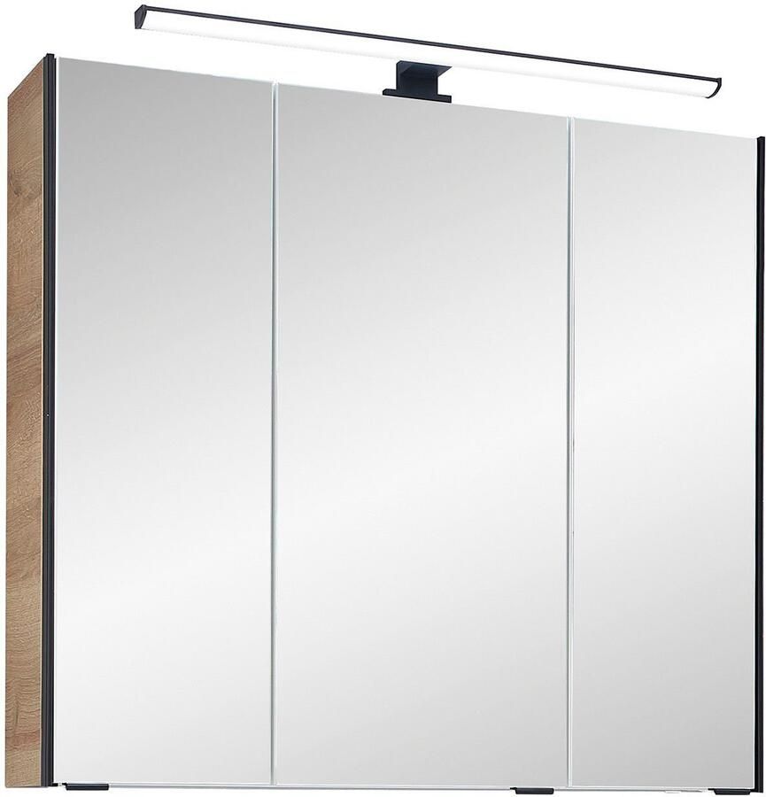 Saphir Badkamerspiegelkast Quickset 395 Badkamermeubel 3 spiegeldeuren 6 planken 75 cm breed - Foto 2