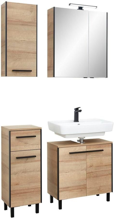 Saphir Badkamerserie Quickset 395 4-delig wastafelonderkast met led-spiegelkast (4-delig) - Foto 20