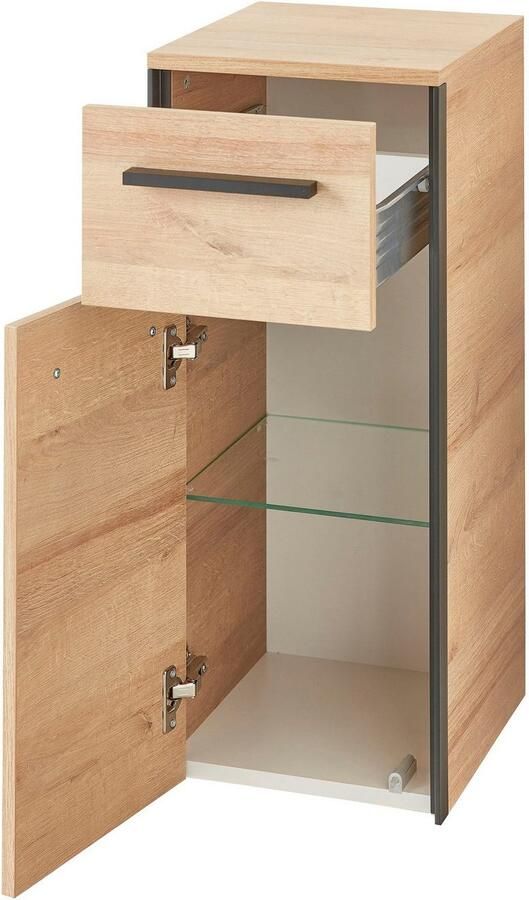 Saphir Onderkast Quickset 395 Badkamermeubel 1 deur 1 lade 30 cm breed zwarte greep - Foto 6