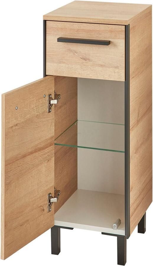 Saphir Badkamerserie Quickset 395 5-delig wastafelonderkast met led-spiegelkast Onderkast hangend kastje halfhoge kast inclusief deurdemper 7 deuren (5-delig) - Foto 19