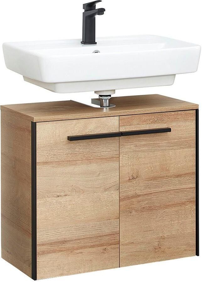 Saphir Badkamerserie Quickset 395 5-delig wastafelonderkast met led-spiegelkast Onderkast hangend kastje halfhoge kast inclusief deurdemper 7 deuren (5-delig) - Foto 10