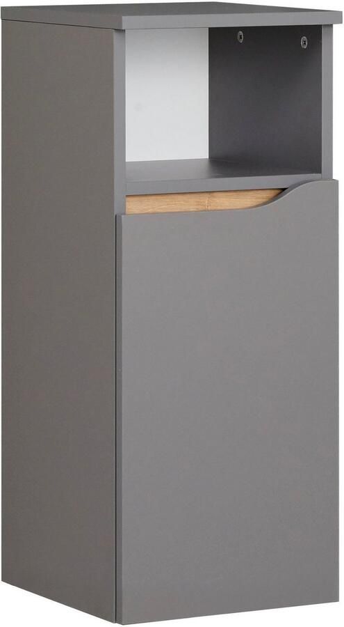 Saphir Badkamerserie Quickset 5-delig keramische opzetwastafel en LED-spiegelkast Halfhoge kast onderkast hangend kastje inclusief deurdemper 7 deuren (7-delig) - Foto 14