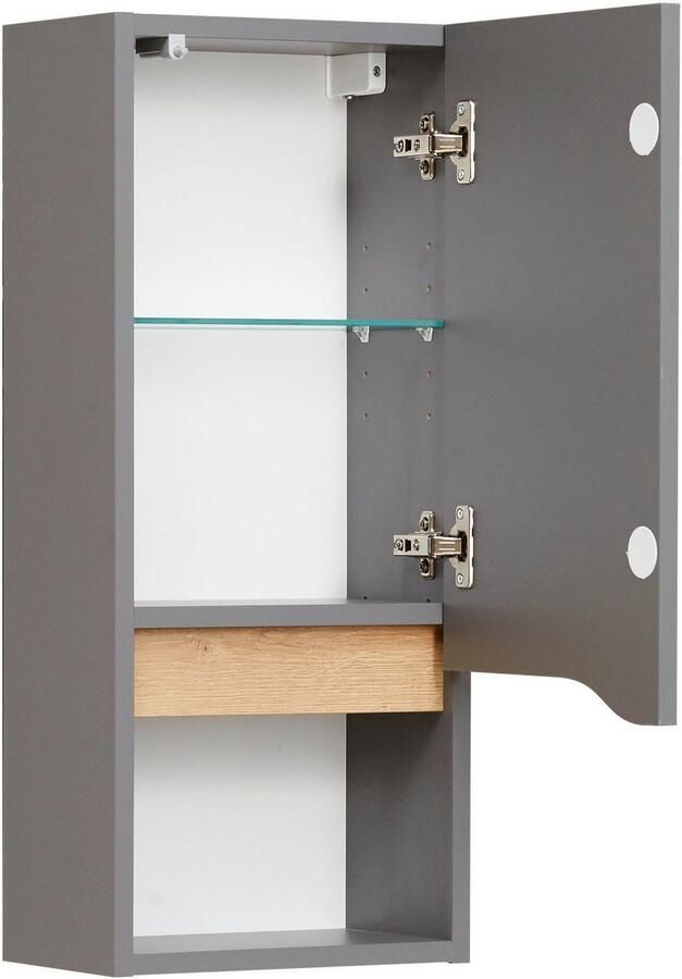Saphir Badkamerserie Quickset 5-delig keramische wastafel en LED-spiegelkast Halfhoge kast onderkast hangend kastje inclusief deurdemper 7 deuren (7-delig) - Foto 9