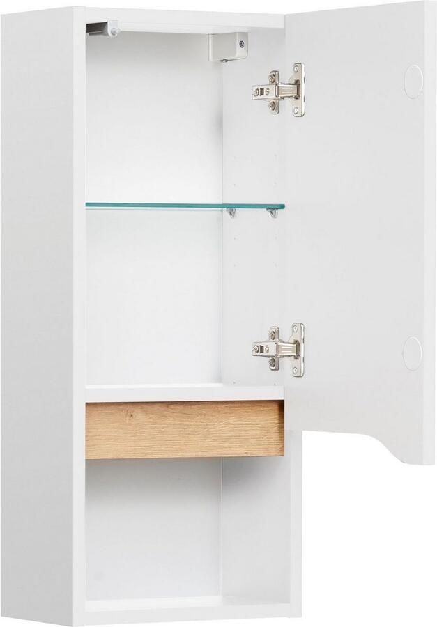 Saphir Badkamerserie Quickset 5-delig keramische wastafel en LED-spiegelkast Halfhoge kast onderkast hangend kastje inclusief deurdemper 7 deuren (7-delig) - Foto 8