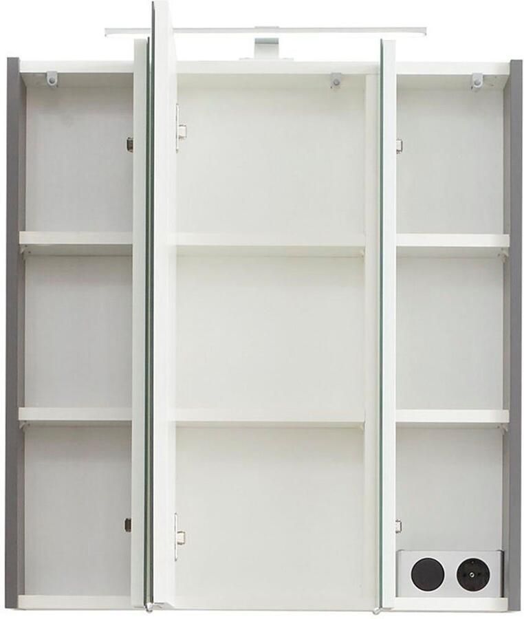 Saphir Badkamerserie Quickset 5-delig wastafelonderkast met led-spiegelkast Halfhoge kast onderkast hangkast incl. deurdemper 9 deuren (6-delig) - Foto 4