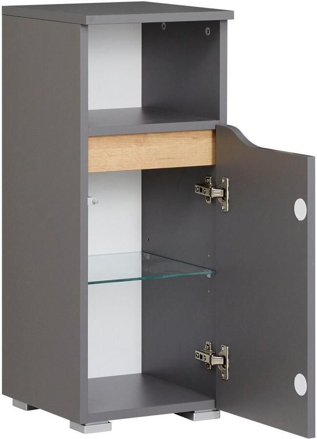 Saphir Badkamerserie Quickset 5-delig wastafelonderkast met led-spiegelkast Hoge kast onderkast hangend kastje inclusief deurdemper 9 deuren (5-delig) - Foto 8