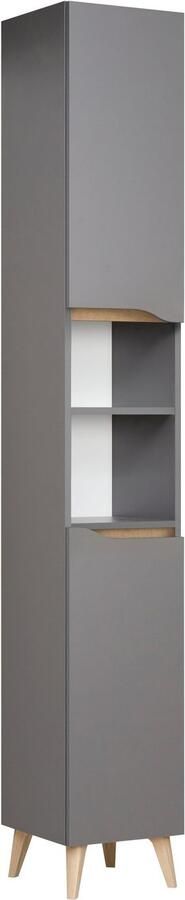Saphir Badkamerserie Quickset 5-delig wastafelonderkast met led-spiegelkast Hoge kast onderkast hangend kastje inclusief deurdemper 9 deuren (5-delig) - Foto 19