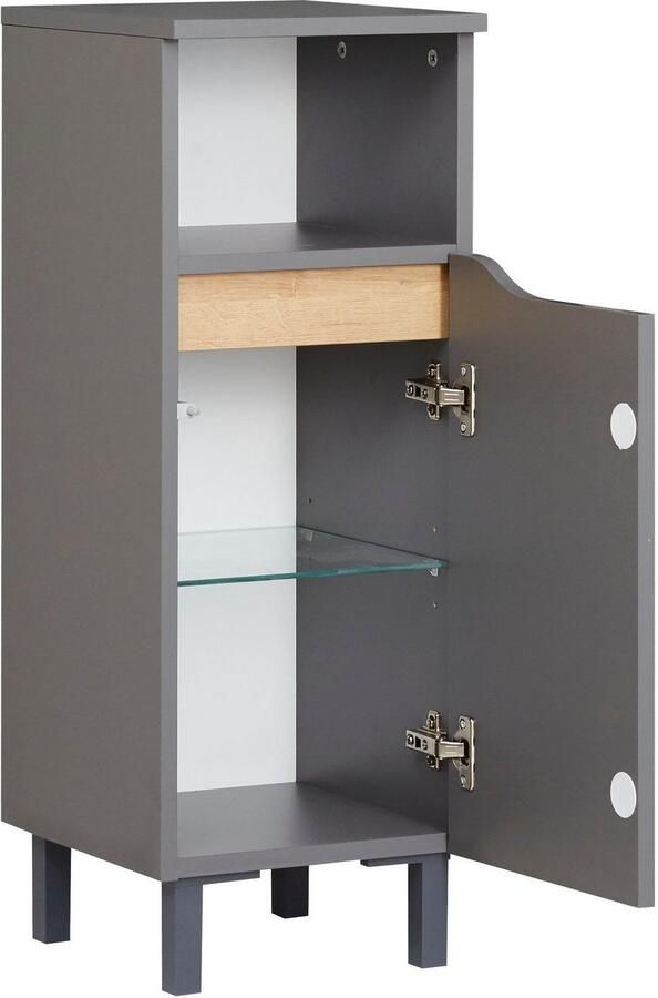 Saphir Badkamerserie Quickset 5-delig wastafelonderkast met led-spiegelkast Hoge kast onderkast hangend kastje inclusief deurdemper 9 deuren (5-delig) - Foto 10