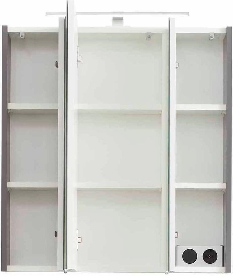 Saphir Badkamerserie Quickset 5-delig wastafelonderkast met led-spiegelkast Hoge kast onderkast hangend kastje inclusief deurdemper 9 deuren (5-delig) - Foto 5