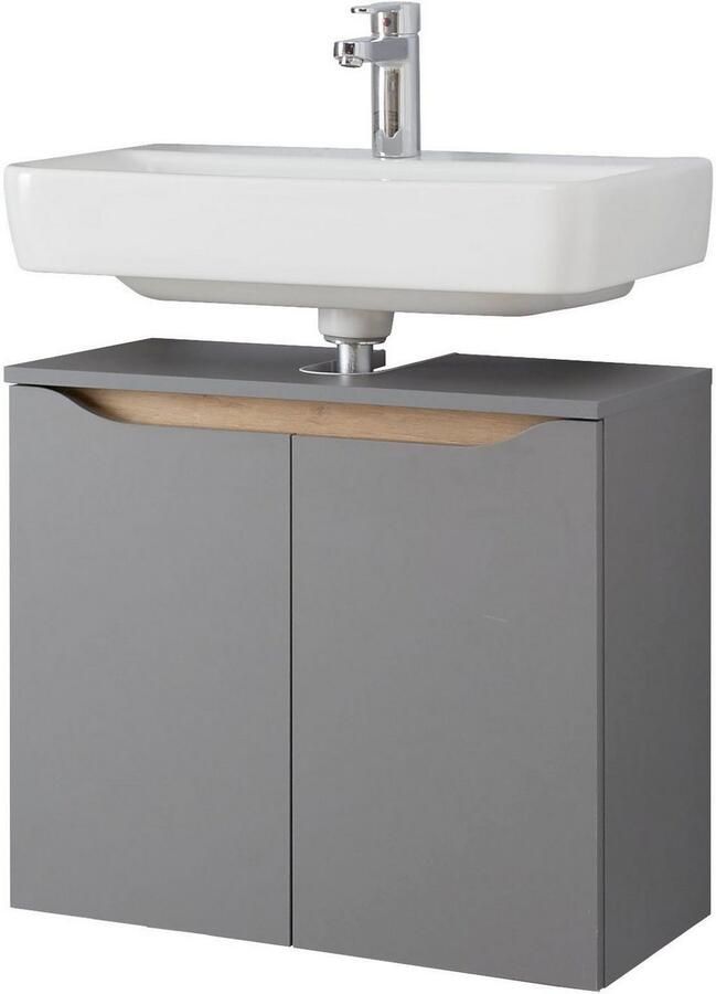 Saphir Badkamerserie Quickset 5-delig wastafelonderkast met led-spiegelkast Hoge kast onderkast hangend kastje inclusief deurdemper 9 deuren (5-delig) - Foto 6