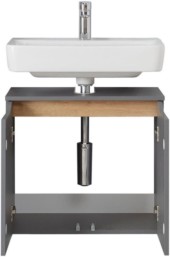 Saphir Badkamerserie Quickset 5-delig wastafelonderkast met led-spiegelkast Hoge kast onderkast hangend kastje inclusief deurdemper 9 deuren (5-delig) - Foto 10