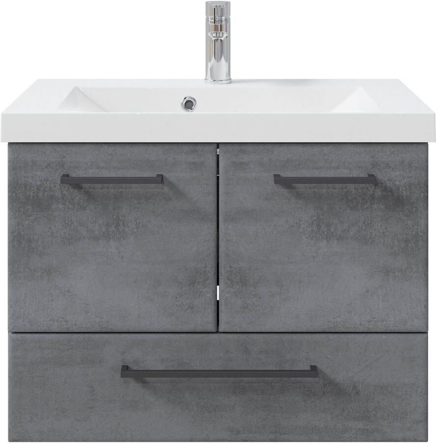 Saphir Badkamerserie Quickset 945 2-delig mineraalmarmeren wastafel en LED-spiegelkast (2-delig) - Foto 4