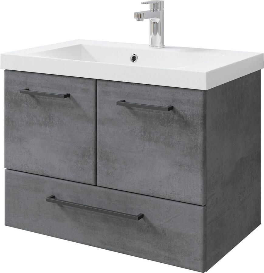 Saphir Badkamerserie Quickset 945 2-delig mineraalmarmeren wastafel en LED-spiegelkast (2-delig) - Foto 6