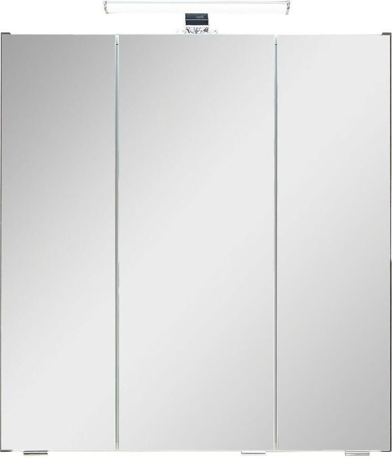Saphir Badkamerserie Quickset 945 2-delig wastafelonderkast met led-spiegelkast Wastafel 65 cm breed 5 deuren 6 legplanken incl. deurdemper (2-delig) - Foto 7