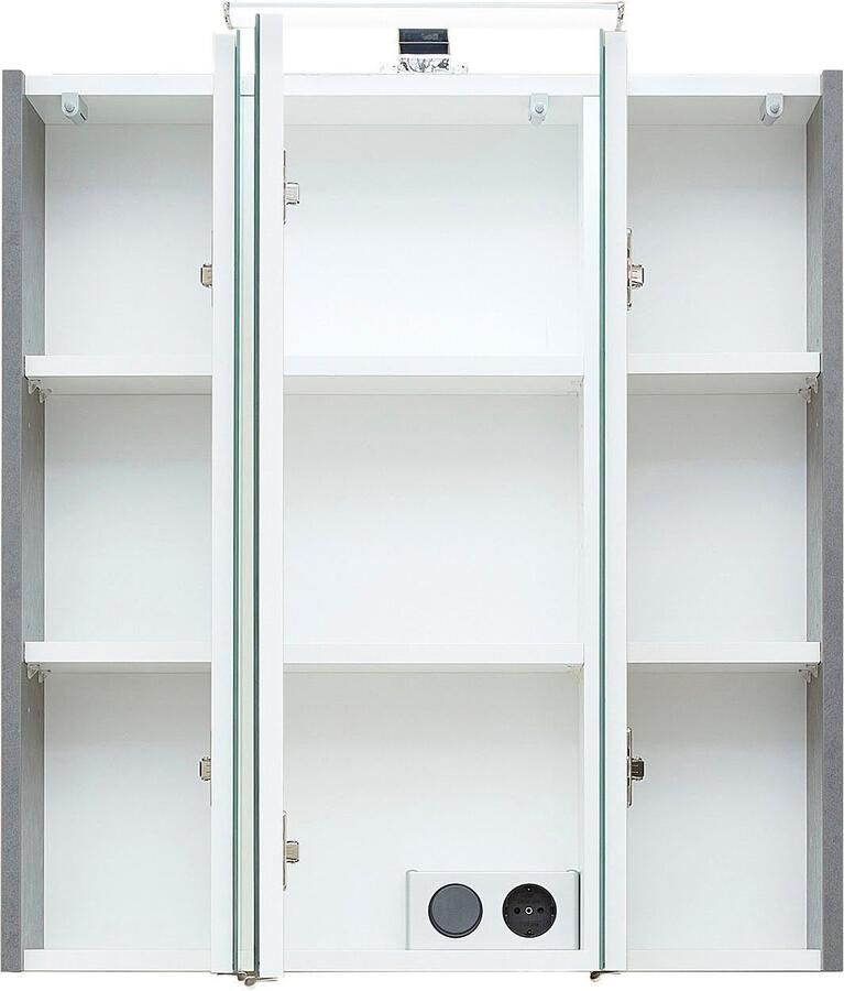 Saphir Badkamerserie Quickset 945 2-delig wastafelonderkast met led-spiegelkast Wastafel 65 cm breed 5 deuren 6 legplanken incl. deurdemper (2-delig) - Foto 8