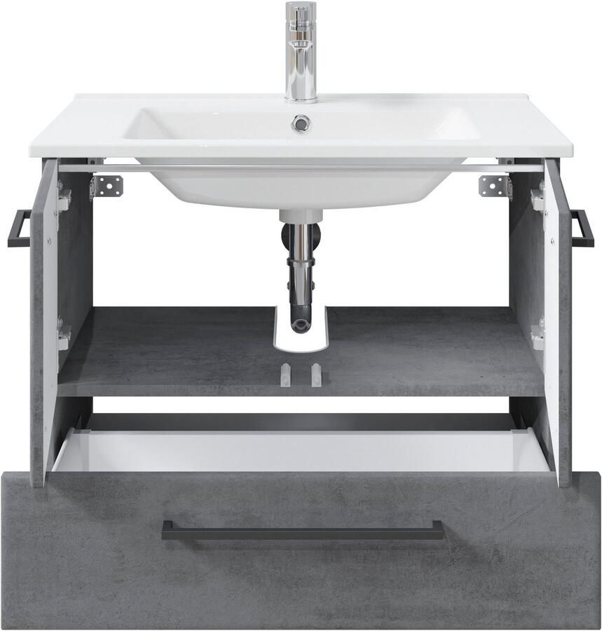 Saphir Badkamerserie Quickset 945 3-delig keramieken wastafelonderkast met led-spiegelkast (4-delig) - Foto 7