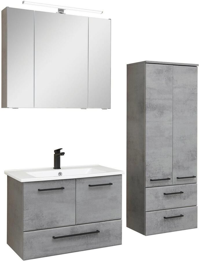 Saphir Badkamerserie Quickset 945 3-delig keramieken wastafelonderkast met led-spiegelkast (4-delig) - Foto 17