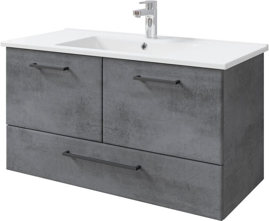 Saphir Badkamerserie Quickset 945 3-delig keramieken wastafelonderkast met led-spiegelkast (4-delig) - Foto 3