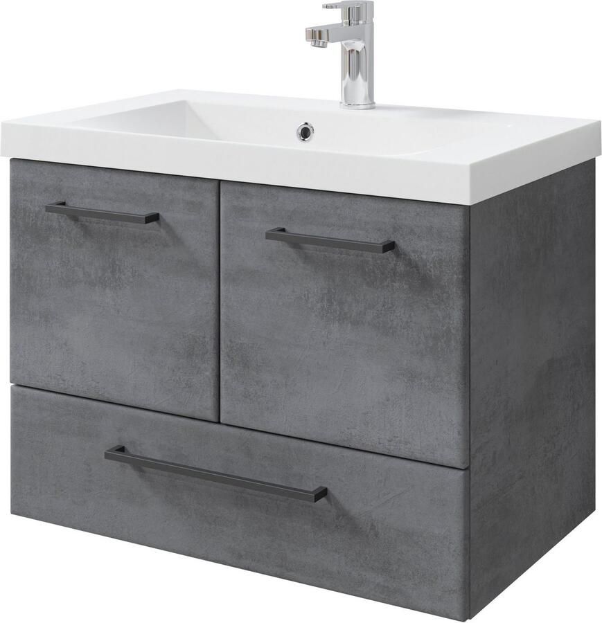 Saphir Badkamerserie Quickset 945 3-delig mineraalmarmeren wastafel met led-spiegelkast (4-delig) - Foto 4