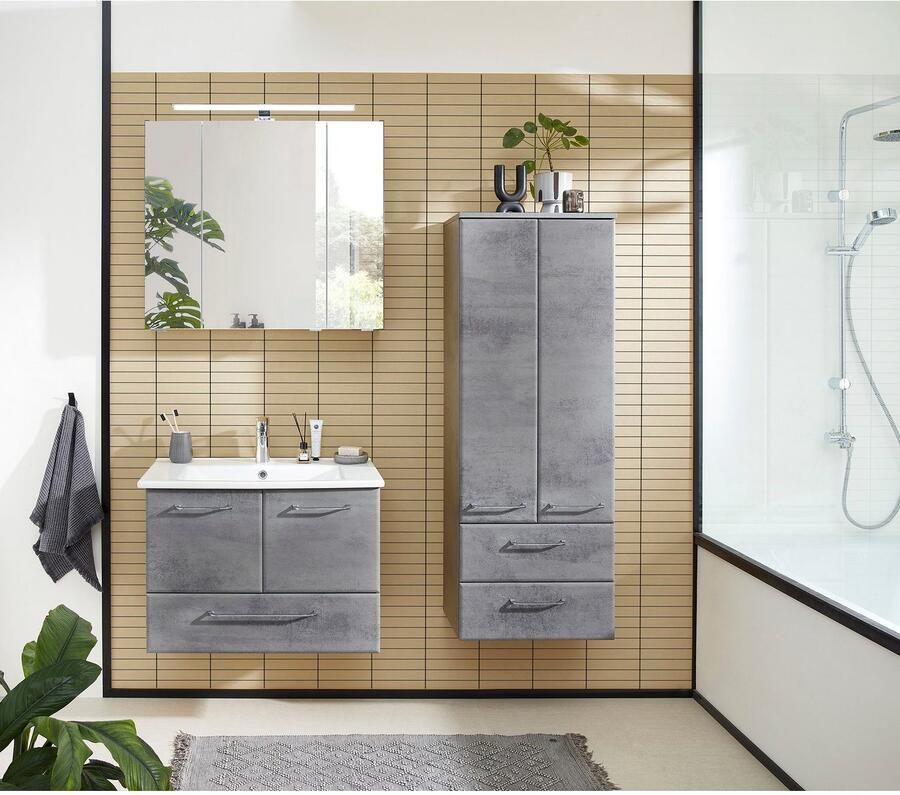 Saphir Badkamerserie Quickset 945 keramieken wastafelonderkast met onderkast 75 cm breed Wastafelmeubel 2 deuren 1 lade inclusief deurdemper wastafelonderkast set (1 stuk) - Foto 4