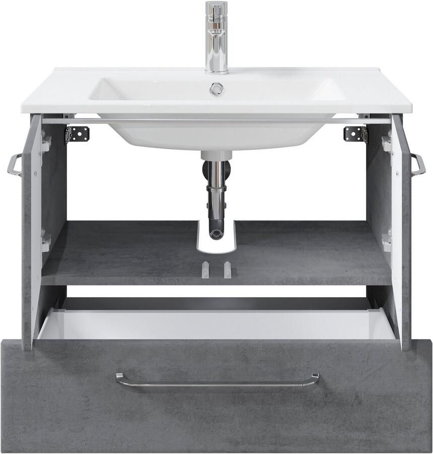 Saphir Badkamerserie Quickset 945 3-delig keramieken wastafelonderkast met led-spiegelkast (4-delig) - Foto 6