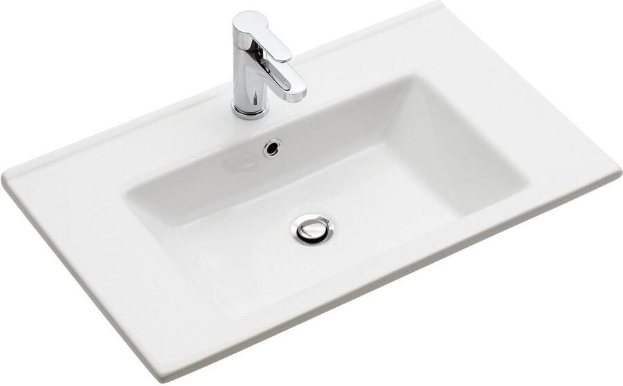 Saphir Badkamerserie Quickset 945 keramieken wastafelonderkast met onderkast 75 cm breed Wastafelmeubel 2 deuren 1 lade inclusief deurdemper wastafelonderkast set (1 stuk) - Foto 11