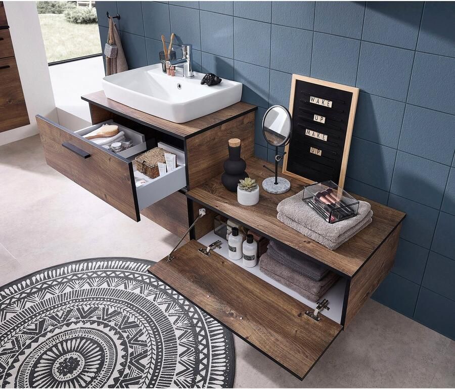 Saphir Badkamerserie Quickset keramische opzetwaschtisch met onderkast 73 cm breed (3-delig) - Foto 9
