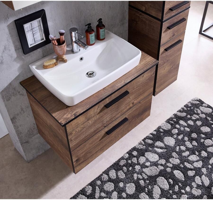 Saphir Badkamerserie Quickset keramische opzetwaschtisch met onderkast 73 cm breed (3-delig) - Foto 3
