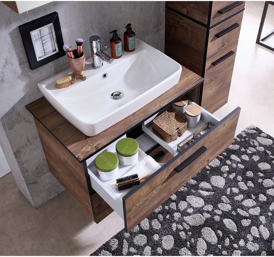 Saphir Badkamerserie Quickset keramische opzetwaschtisch met onderkast 73 cm breed (3-delig) - Foto 4