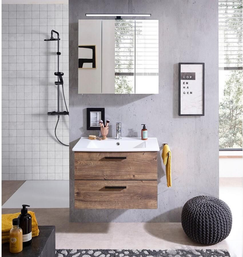 Saphir Spiegelkast Quickset 374 Badkamermeubel 3 spiegeldeuren 6 legplanken 75 cm breed - Foto 4