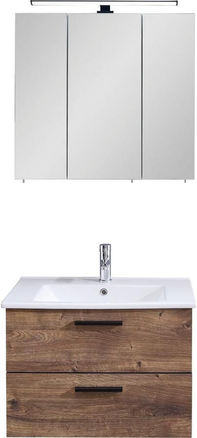 Saphir Badkamerserie Quickset keramische wastafel met LED-spiegelkast 75 cm breed (2-delig) - Foto 4