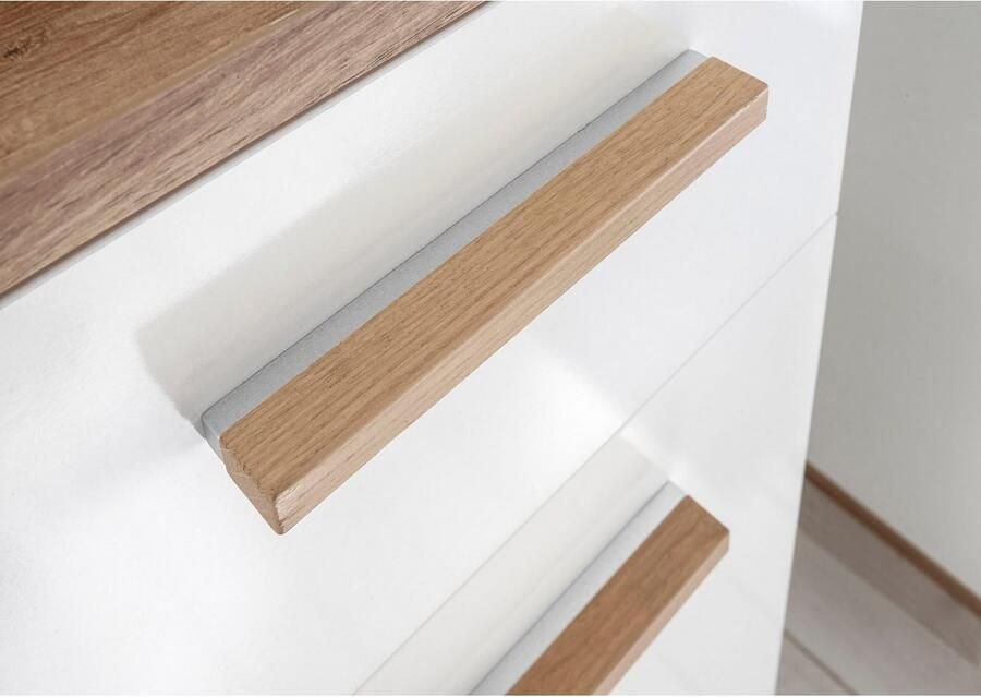 Saphir Badkamerserie Quickset 4-delig wastafelonderkast met led-spiegelkast Onderkast hangkast incl. deurdempers 5 deuren 1 lade (4-delig) - Foto 6