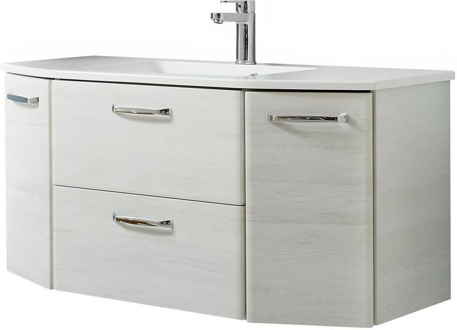 Saphir Badmeubelset Quickset 936 4-delig mineraalmarmeren wastafel en led-spiegelkast (set 4 stuks) - Foto 4