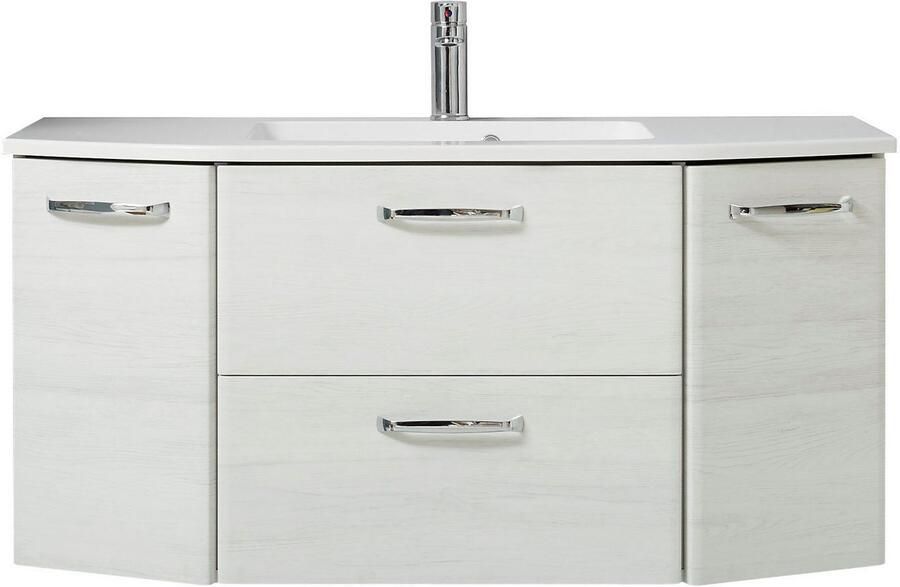 Saphir Badmeubelset Quickset 936 4-delig mineraalmarmeren wastafel en led-spiegelkast (set 4 stuks) - Foto 12