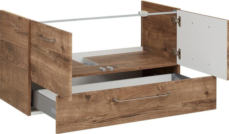 Saphir Badmeubelset Quickset 943 2-delig mineraalmarmere wastafel en LED-spiegelkast (set) - Foto 4