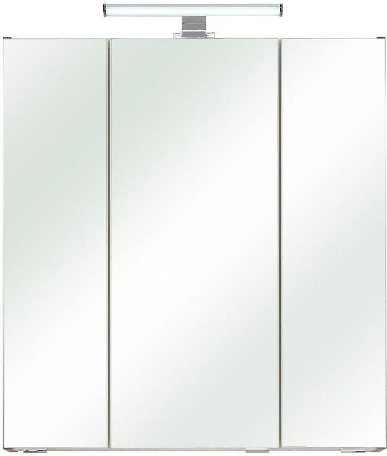 Saphir Badmeubelset Quickset 943 4-delig glazen wastafel en LED-spiegelkast Badmeubels zonder wastafel incl. deurdemper 7 deuren 2 lades (set 4 stuks) - Foto 3