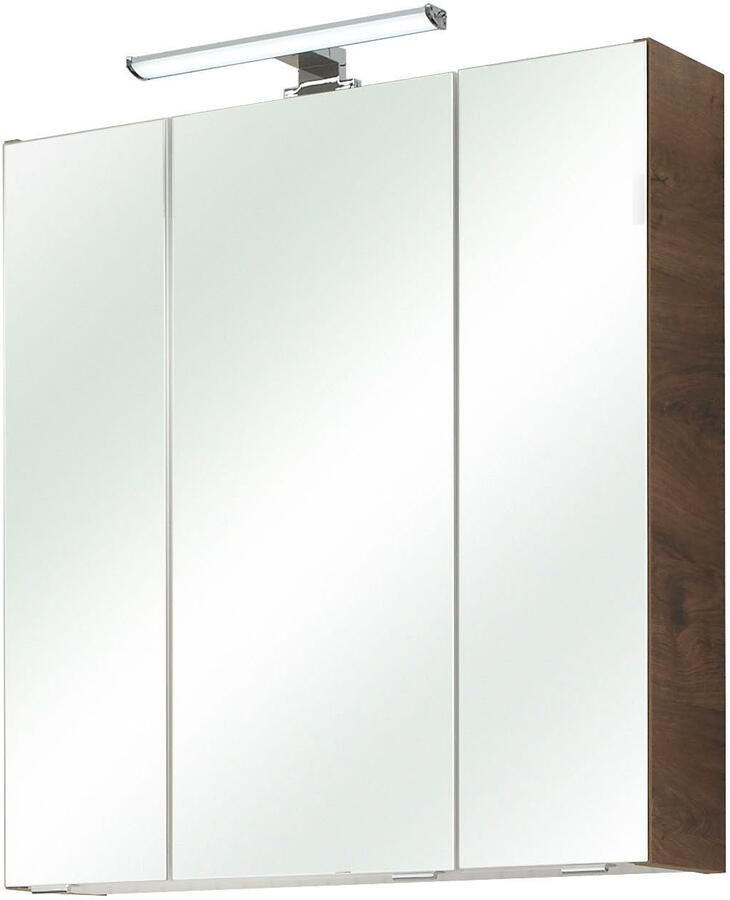 Saphir Badmeubelset Quickset 943 4-delig glazen wastafel en LED-spiegelkast Badmeubels zonder wastafel incl. deurdemper 7 deuren 2 lades (set 4 stuks) - Foto 4