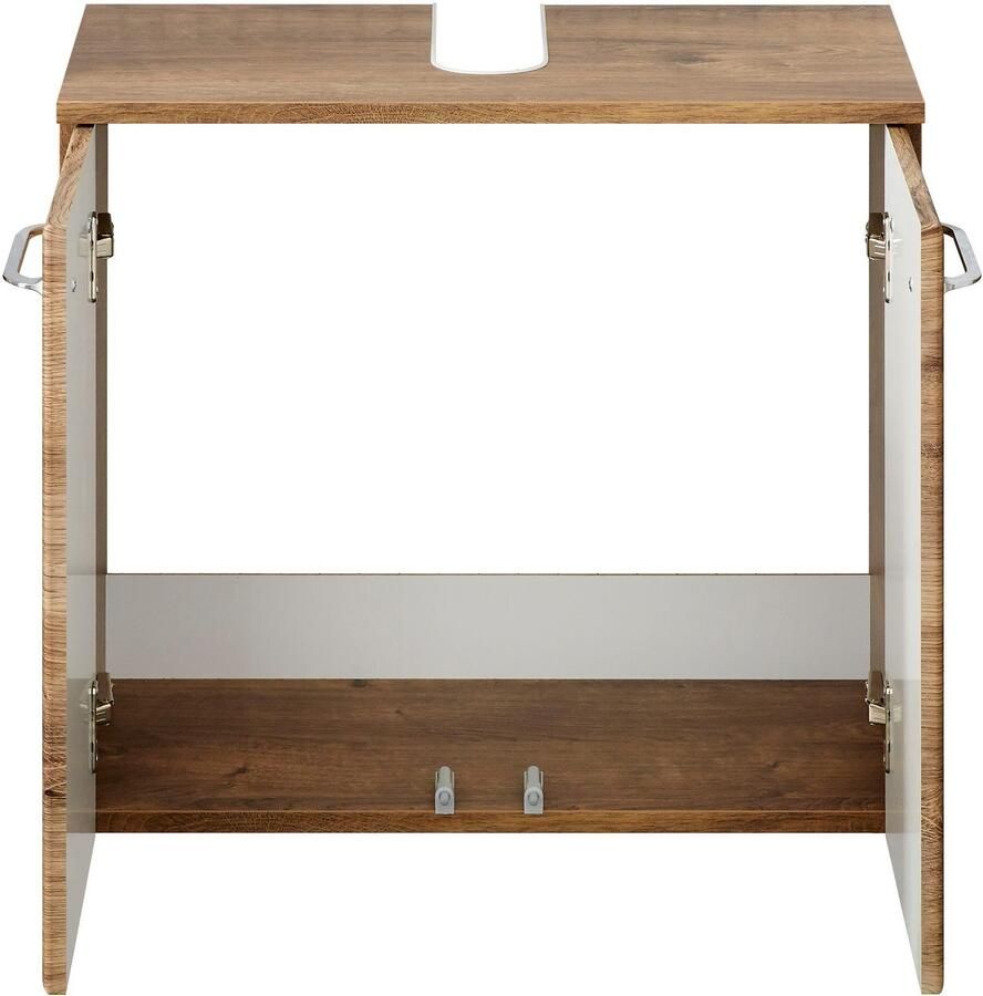 Saphir Badmeubelset Quickset 943 4-delig glazen wastafel en LED-spiegelkast Badmeubels zonder wastafel incl. deurdemper 7 deuren 2 lades (set 4 stuks)