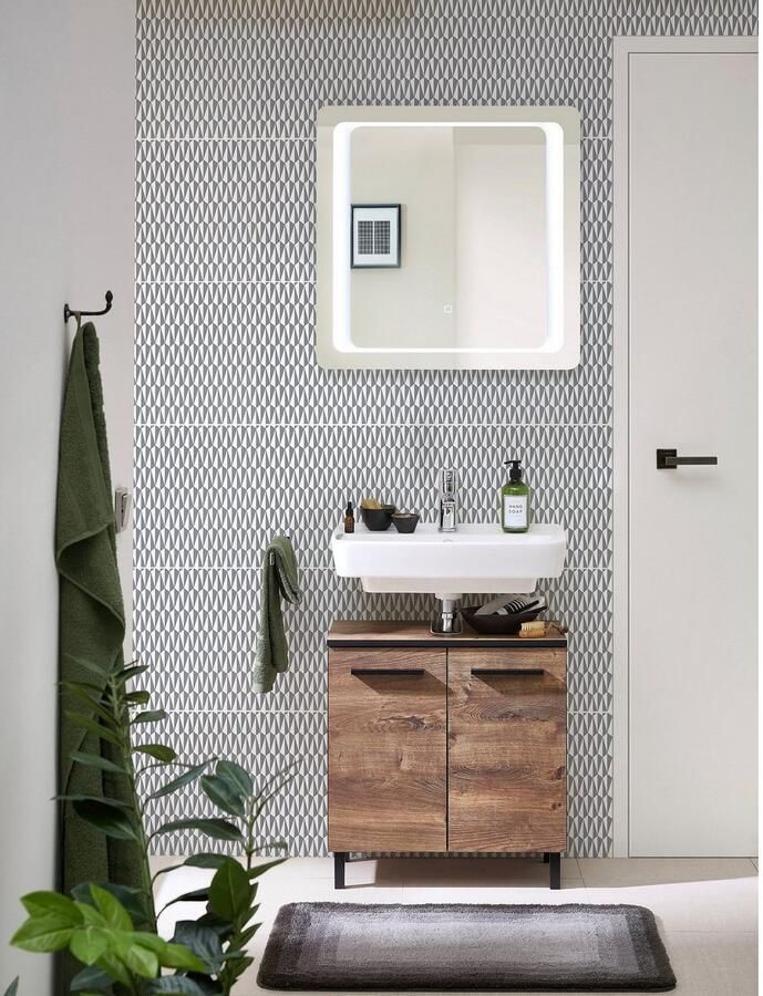 Saphir Wastafelonderkast Quickset 374 Onderkast eiken Ribbeck dwars reproductie Wastafel kast inclusief deurdemper 60 cm breed zonder wastafel - Foto 4