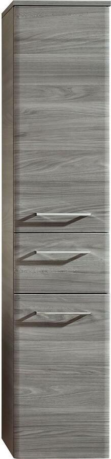 Saphir Halfhoge kast Quickset 916 badkamermeubel 30 cm breed 2 deuren 1 lade Badkamer-halfhoge kast Sangallo grijs in de breedte grepen in glanzend chroom - Foto 4