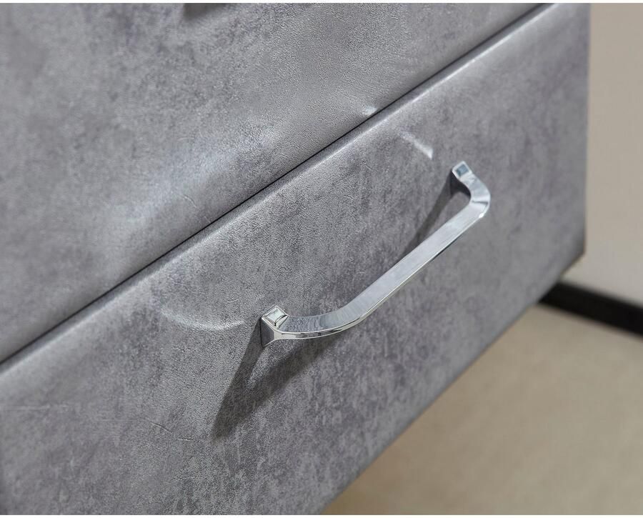 Saphir Halfhoge kast Quickset 945 badkamermeubel 50 cm breed 2 deuren 2 lades Badkamer-halfhoge kast inclusief deurdemper grepen in glanzend chroom - Foto 4