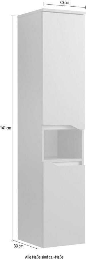 Saphir Halfhoge kast Quickset badkamermeubel 30 cm breed 2 deuren 1 nis 2 planken - Foto 7