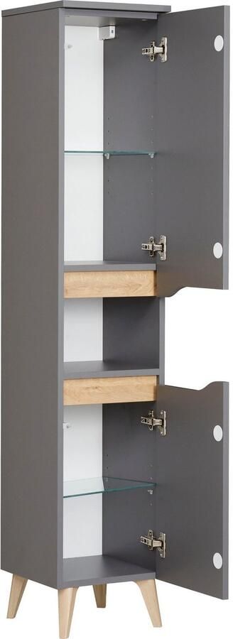 Saphir Halfhoge kast Quickset badkamermeubel 30 cm breed 2 deuren 1 nis 2 planken - Foto 6