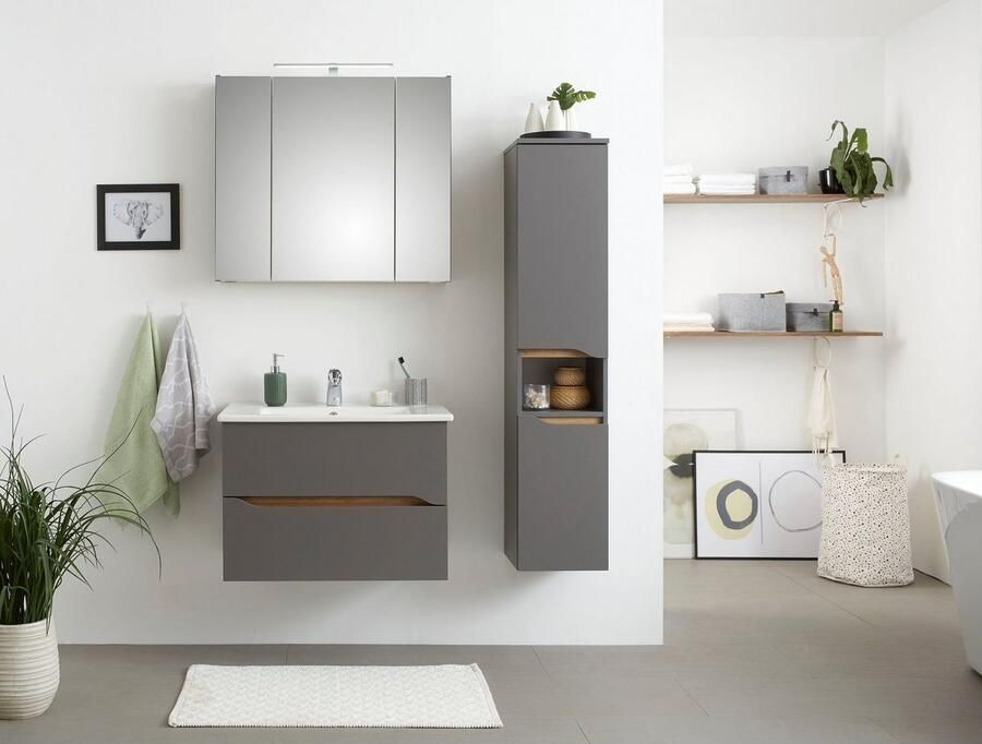 Saphir Halfhoge kast Quickset badkamermeubel 30 cm breed 2 deuren 1 nis 2 planken - Foto 4