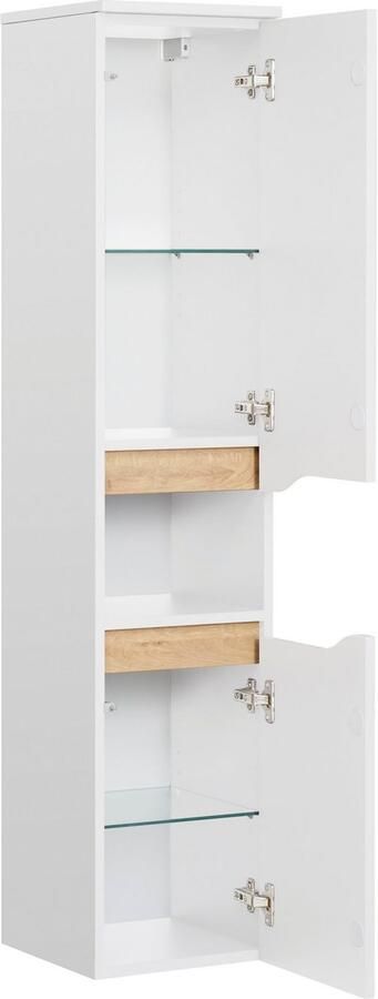 Saphir Halfhoge kast Quickset badkamermeubel 30 cm breed 2 deuren 1 nis 2 planken