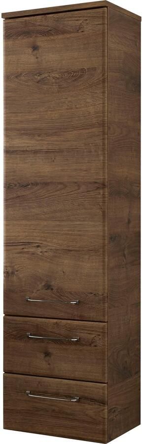 Saphir Halfhoge kast Quickset badkamermeubel 35 cm breed 1 deur 2 laden 2 planken Badkamer-halfhoge kast inclusief deurdemper grepen in glanzend chroom - Foto 4