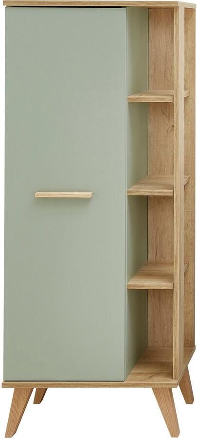 Saphir Halfhoge kast Quickset badkamermeubel 50 5 cm breed 1 deur zijplanken Badkamer-halfhoge kast inclusief deurdemper grepen in hout - Foto 10