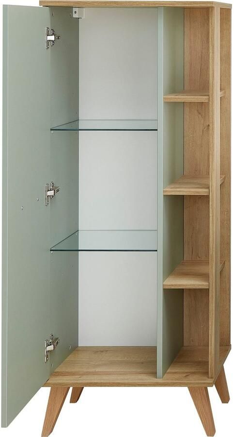 Saphir Halfhoge kast Quickset badkamermeubel 50 5 cm breed 1 deur zijplanken Badkamer-halfhoge kast inclusief deurdemper grepen in hout - Foto 7