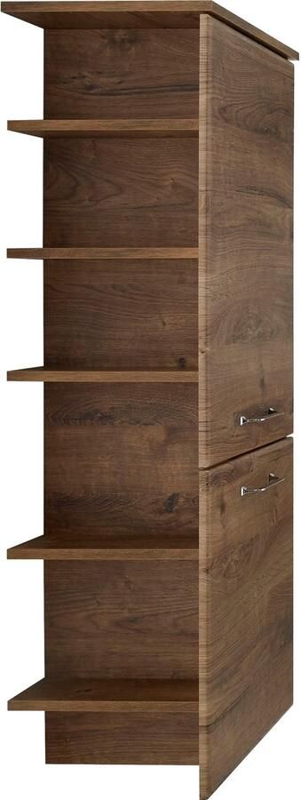 Saphir Halfhoge kast Quickset badkamermeubel 50 cm breed 2 deuren zijplanken Badkamer-halfhoge kast inclusief deurdemper grepen in glanzend chroom - Foto 5