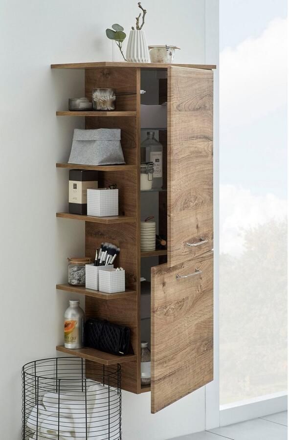 Saphir Halfhoge kast Quickset badkamermeubel 50 cm breed 2 deuren zijplanken Badkamer-halfhoge kast inclusief deurdemper grepen in glanzend chroom - Foto 2